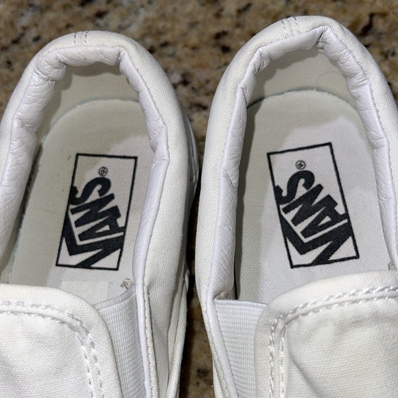 Triple White Slip On Vans - Picture 2 of 9